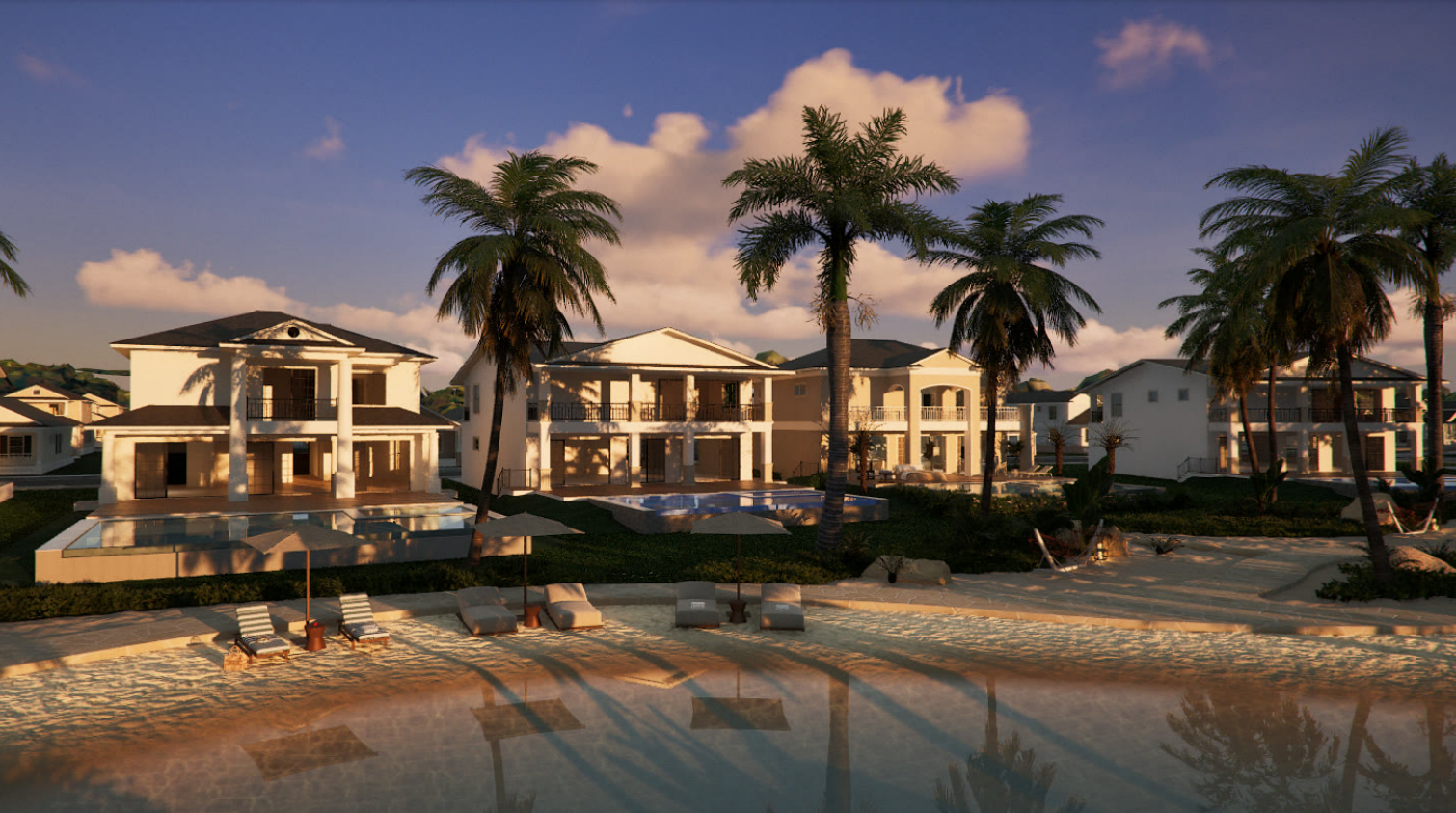 Lake Helen Beach Residences at sunset